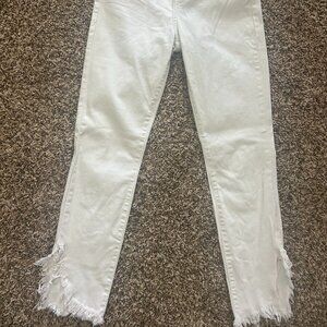 Hidden White Skinny Jeans Frayed Hem Size 26